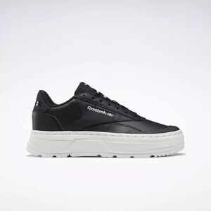 Reebok Club C Double Geo Lifestyle Platform Sneakers Black & White Size 11